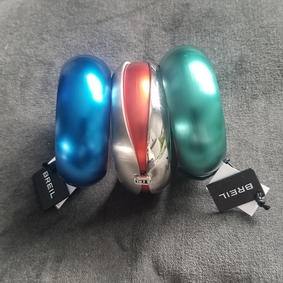 BREIL Interchangeable Wide Bangles Red, Blue, Green and Chrome/Silver Shell - Picture 2 of 11